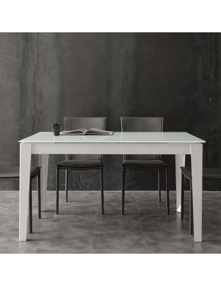 Tavolo allungabile in vetro design moderno 140 x 90 cm Esko Tavolo allungabile in vetro design moderno 140 x 90 cm Esko
