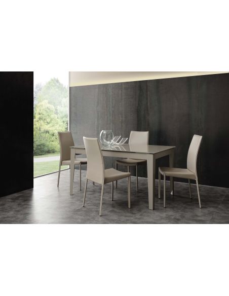 Tavolo allungabile in vetro design moderno 140 x 90 cm Esko