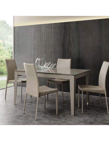 Tavolo allungabile in vetro design moderno 140 x 90 cm Esko Tavolo allungabile in vetro design moderno 140 x 90 cm Esko