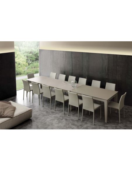 Tavolo allungabile in vetro design moderno 140 x 90 cm Esko