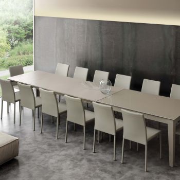 Tavolo allungabile in vetro design moderno 140 x 90 cm Esko 2