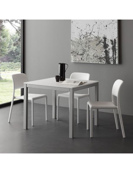 Tavolo quadrato allungabile in metallo e nobilitato Felix QD