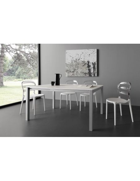 Tavolo quadrato allungabile in metallo e nobilitato Felix QD