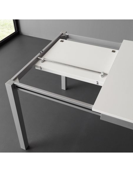 Tavolo quadrato allungabile in metallo e nobilitato Felix QD