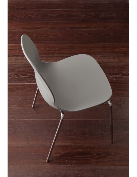 Sedia impilabile cromata per sala pranzo Kiki Metal Sedia impilabile cromata per sala pranzo Kiki Metal