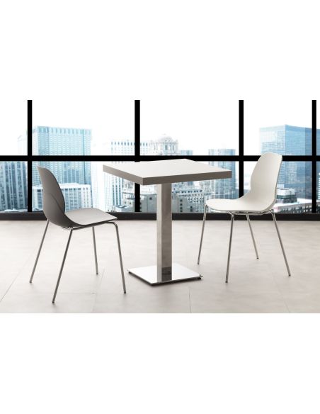 Sedia impilabile cromata per sala pranzo Kiki Metal Sedia impilabile cromata per sala pranzo Kiki Metal
