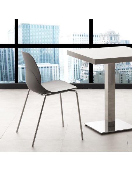 Sedia impilabile cromata per sala pranzo Kiki Metal Sedia impilabile cromata per sala pranzo Kiki Metal