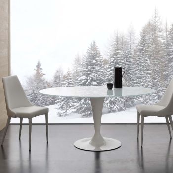 Sedie sala da pranzo rivestite in ecopelle Janita 2