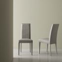 Coppia sedie schienale alto in ecopelle grigio Janika