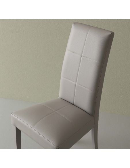 Coppia sedie schienale alto in ecopelle grigio Janika