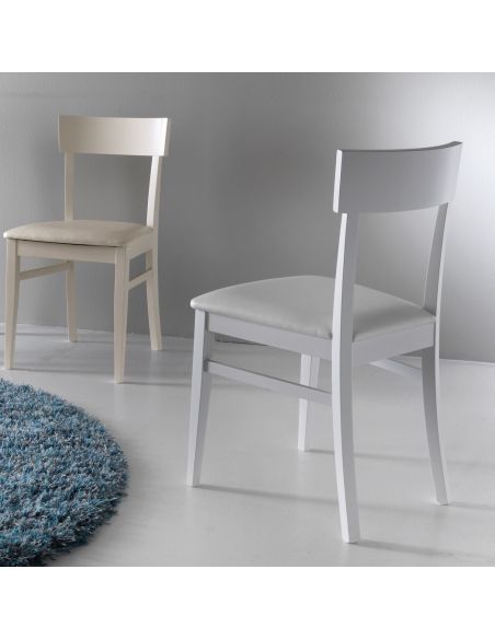 Coppia sedie in legno ed ecopelle design moderno Candis