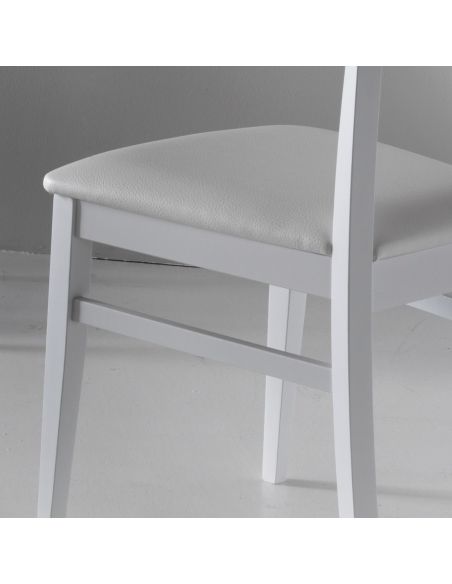 Coppia sedie in legno ed ecopelle design moderno Candis