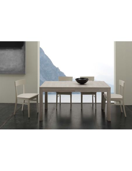 Coppia sedie in legno ed ecopelle design moderno Candis