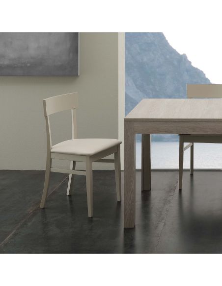 Coppia sedie in legno ed ecopelle design moderno Candis