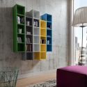 Libreria a parete composizione multicolore Eloise