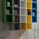 Libreria a parete composizione multicolore Eloise
