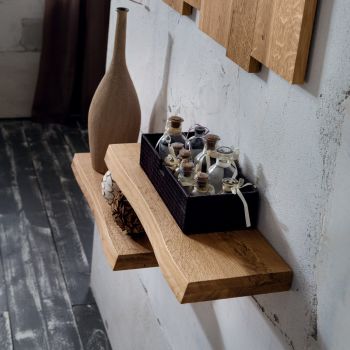 Coppia mensole moderne a muro in legno massello Elias 2
