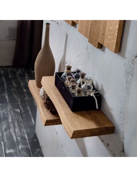 Coppia mensole moderne a muro in legno massello Elias
