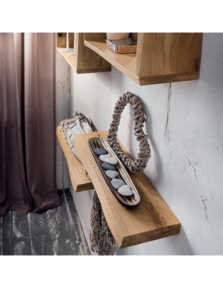 Coppia mensole moderne a muro in legno massello Elias