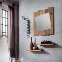 Coppia mensole moderne a muro in legno massello Elias