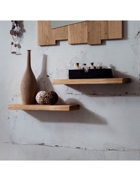 Coppia mensole moderne a muro in legno massello Elias