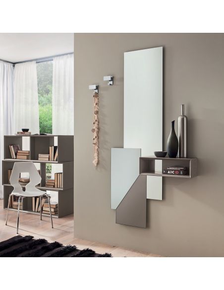 Specchiera da ingresso con appendiabiti design moderno Kim 4 Specchiera da ingresso con appendiabiti design moderno Kim 4