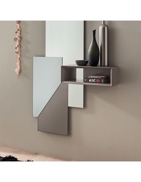 Specchiera da ingresso con appendiabiti design moderno Kim 4 Specchiera da ingresso con appendiabiti design moderno Kim 4
