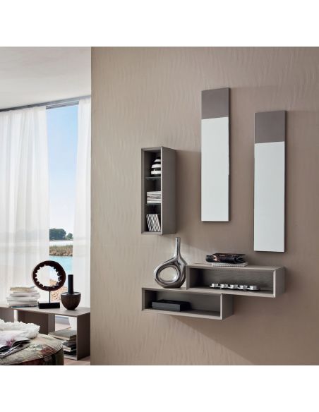 Mobili da ingresso moderni con specchi e mensole Kim