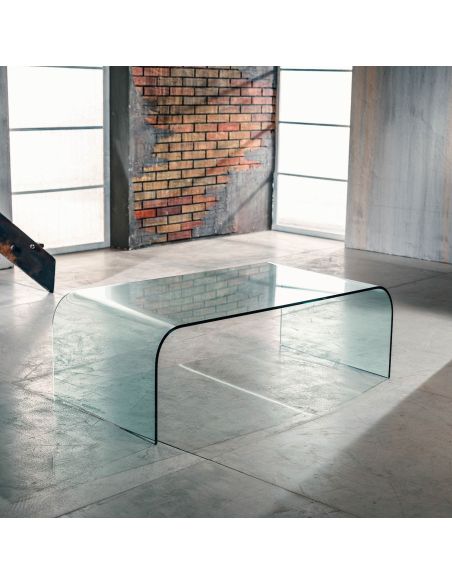 Tavolino da salotto rettangolare in vetro Stefan