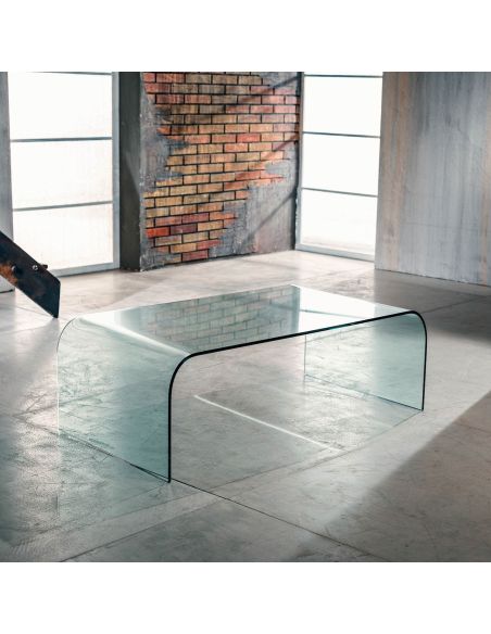 Tavolino rettangolare in vetro curvato 110 x 60 cm Stefan Tavolino rettangolare in vetro curvato 110 x 60 cm Stefan