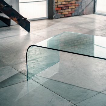 Tavolino rettangolare in vetro curvato 110 x 60 cm Stefan 2