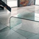 Tavolino rettangolare in vetro curvato 110 x 60 cm Stefan