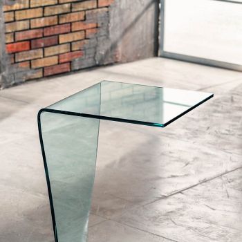 Tavolino in vetro curvato lato divano 40 x 40 x 60 cm Sabine 2
