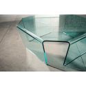 Tavolino quadrato in vetro curvato a 4 gambe 80 x 80 cm Telford