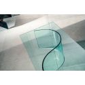 Tavolino da salotto in vetro curvato trasparente Davio
