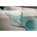 Tavolino da salotto in vetro curvato trasparente temperato Diorik