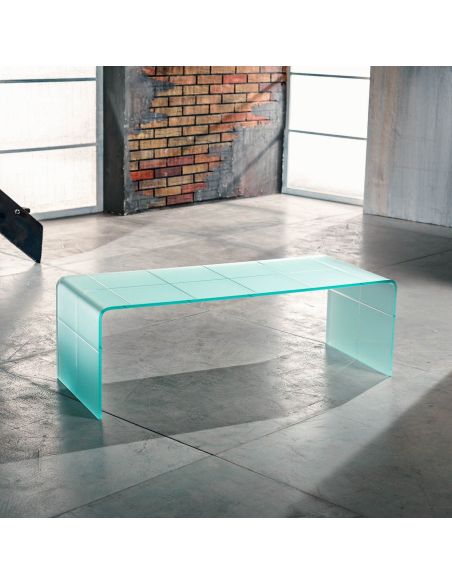 Tavolino da salotto in vetro curvato satinato Edilon Tavolino da salotto in vetro curvato satinato Edilon