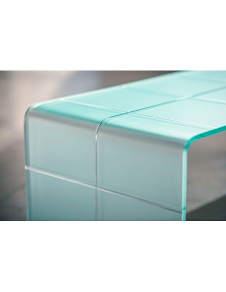 Tavolino da salotto in vetro curvato satinato Edilon Tavolino da salotto in vetro curvato satinato Edilon