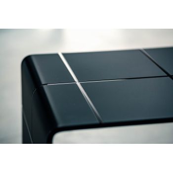 Tavolino basso da salotto in vetro curvato nero Eberg 2