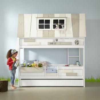 Cameretta per bambini a due piani in legno Hangout