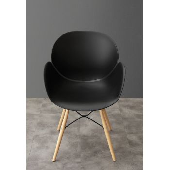 Coppia sedie design in polipropilene Evette Wood 2