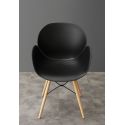 Sedia design in polipropilene bianca o nera Evette Wood