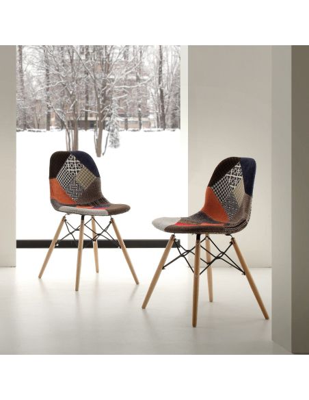 Coppia sedie patchwork design originale Florrie Patch Coppia sedie patchwork design originale Florrie Patch