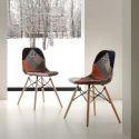 Sedia patchwork design originale con gambe in legno massello Florrie Patch