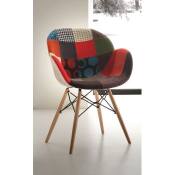 Sedie patchwork multicolore per salotto moderno Evette Patch 2