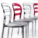Sedia moderna per sala da pranzo in plastica bianca rossa Jodene