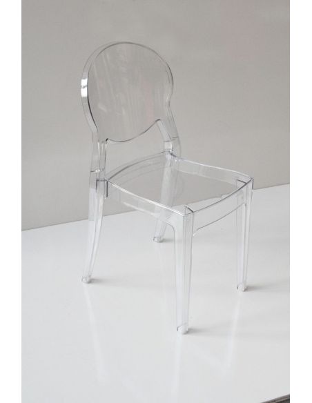 Sedie moderne in policarbonato trasparente Elsi