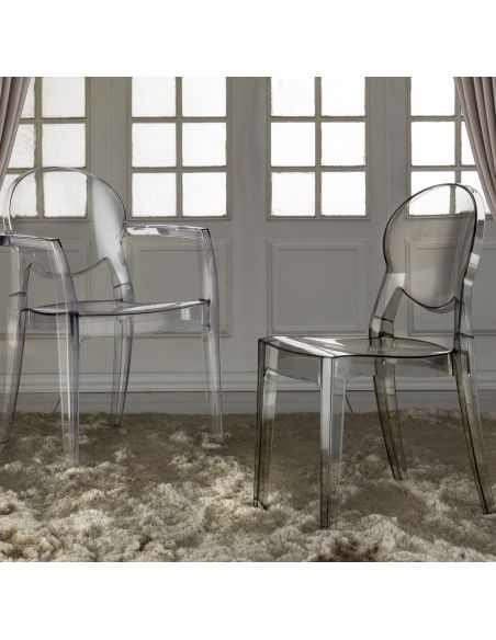 Sedie moderne in policarbonato trasparente Elsi