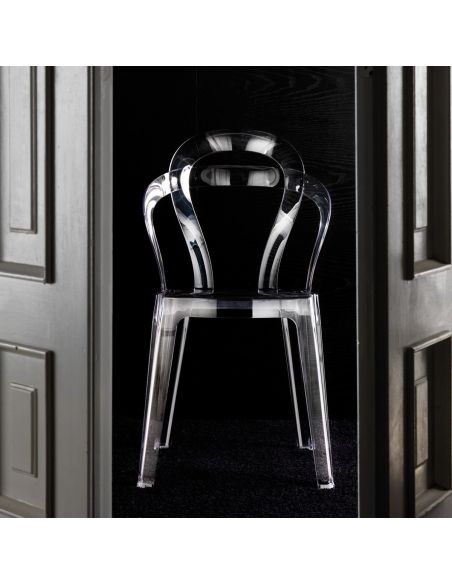 Sedie moderne impilabili in policarbonato trasparente Arsemid