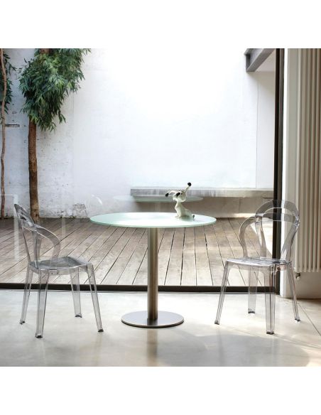 Sedie moderne impilabili in policarbonato trasparente Arsemid